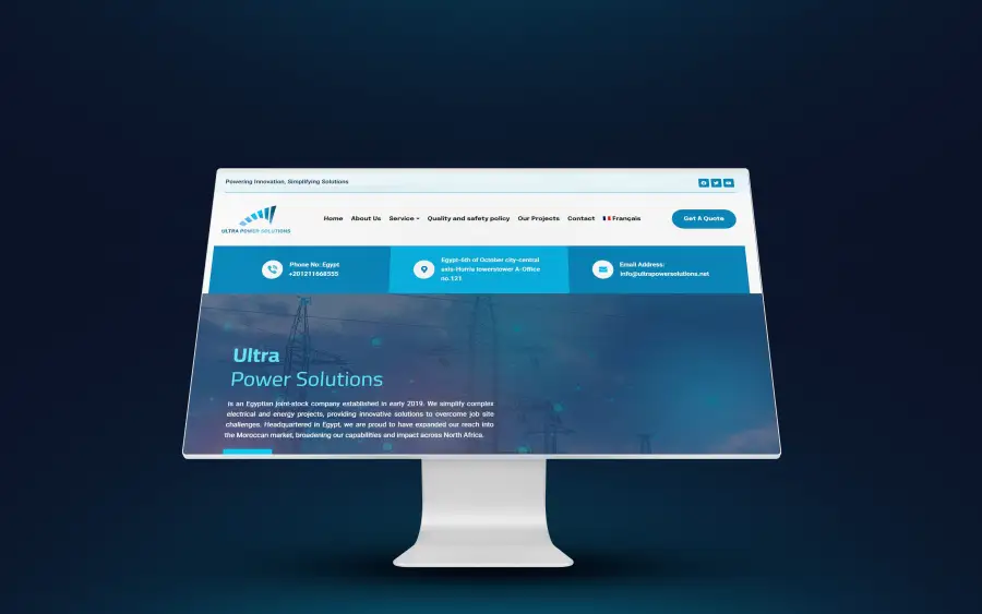 Ultra Power Solutions – website designed and developed by Eslam Abdullah